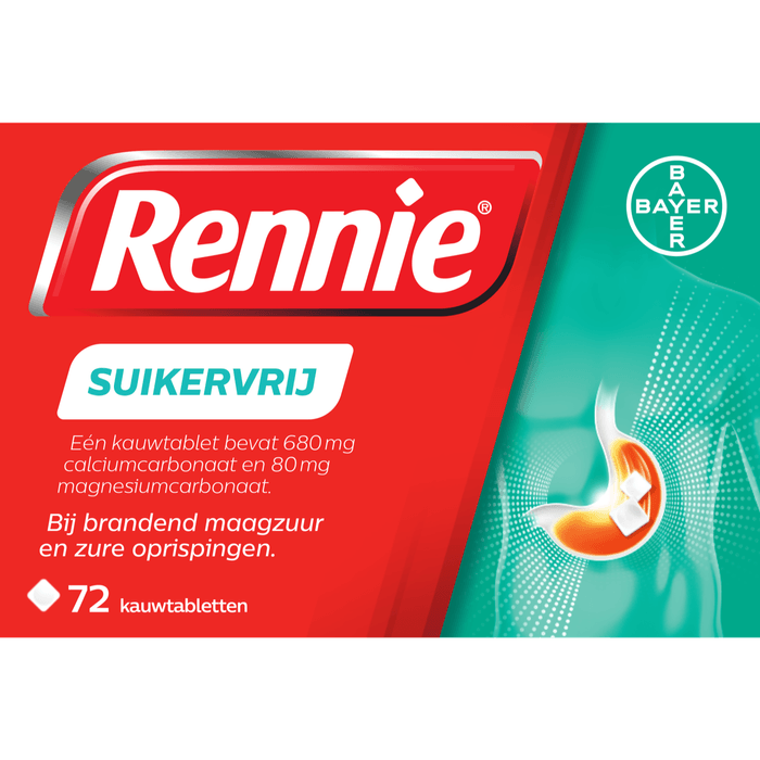 Rennie Kauwtabletten suikervrij brandend maagzuur oprispingen