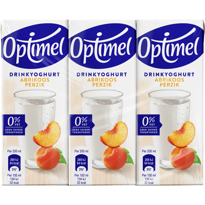Optimel Langlekker drinkyoghurt perzik abrikoos