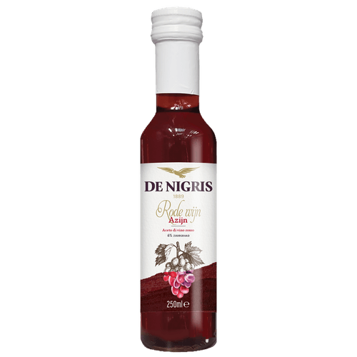 Foto van De Nigris Wijn azijn rood op witte achtergrond