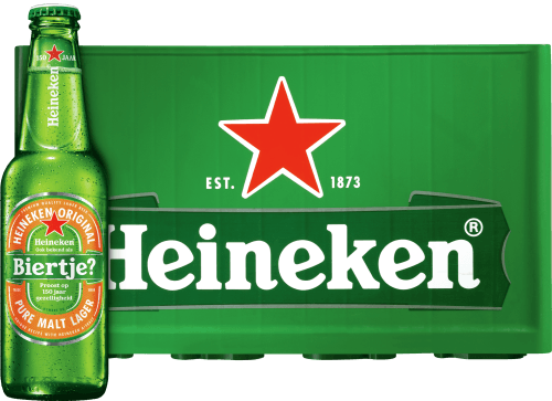 Foto van Heineken Pilsener Krat op witte achtergrond