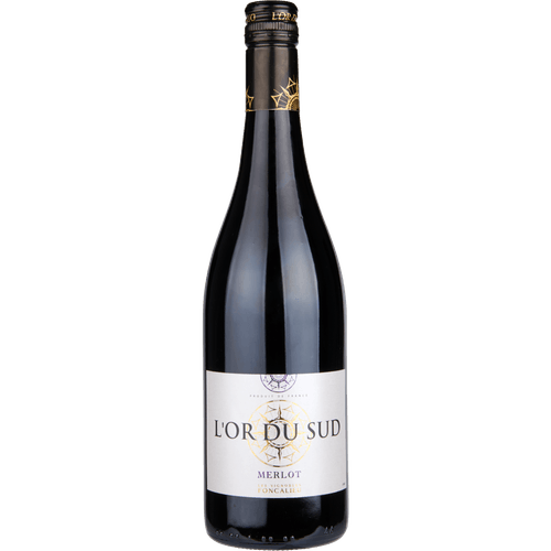 Foto van L'or du Sud Merlot op witte achtergrond