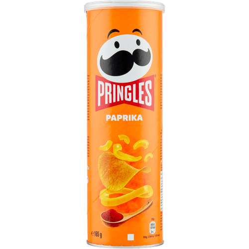 Foto van Pringles Chips paprika op witte achtergrond