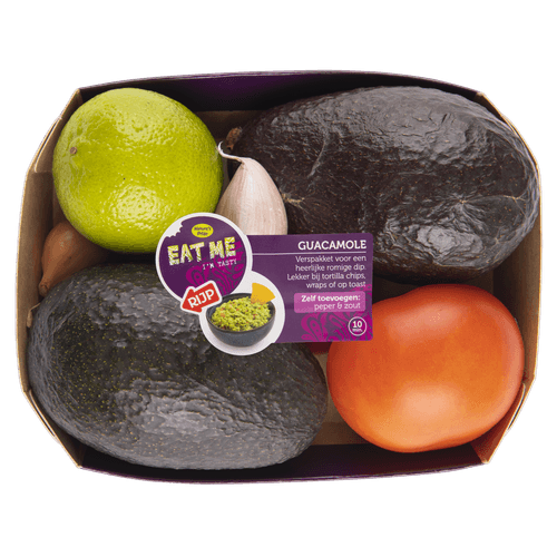 Foto van Eat Me Verspakket guacamole op witte achtergrond