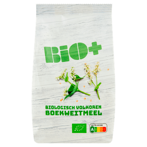 Foto van Bio+ Boekweitmeel op witte achtergrond