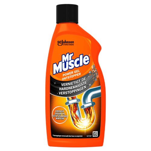 Foto van Mr. Muscle Ontstopper voor badkamer en keuken op witte achtergrond