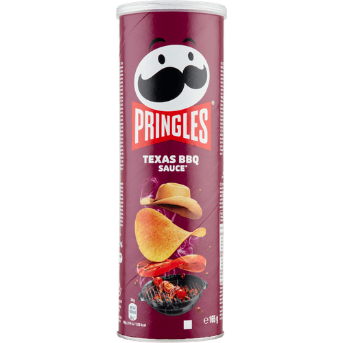 Foto van Pringles Chips barbecue op witte achtergrond
