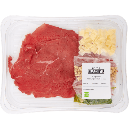 Foto van DekaVers Carpaccio op witte achtergrond