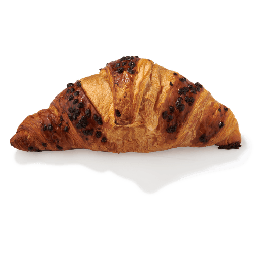 Foto van DekaVers Roomboter chocolade croissant op witte achtergrond