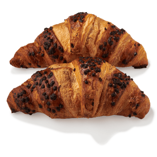 Foto van DekaVers Roomboter chocolade croissant op witte achtergrond