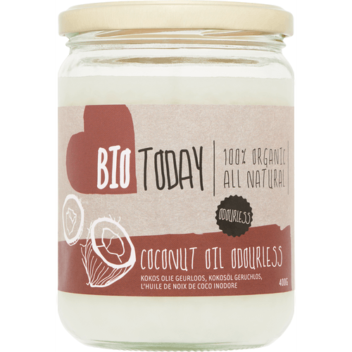 Foto van BioToday Kokosolie geurloos op witte achtergrond