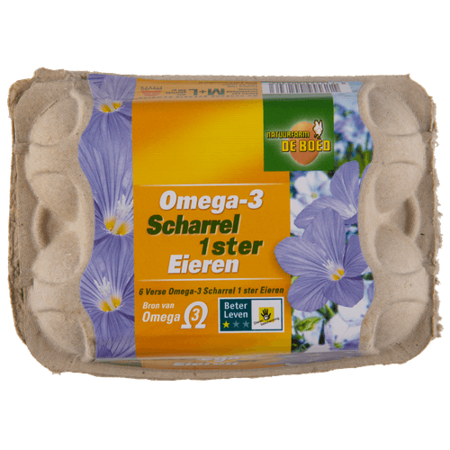 Foto van Natuurfarm Omega 3 scharreleieren M/L op witte achtergrond