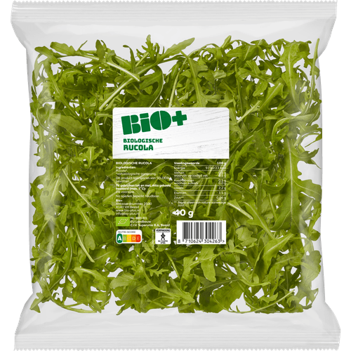 Foto van Bio+ Biologische rucola op witte achtergrond