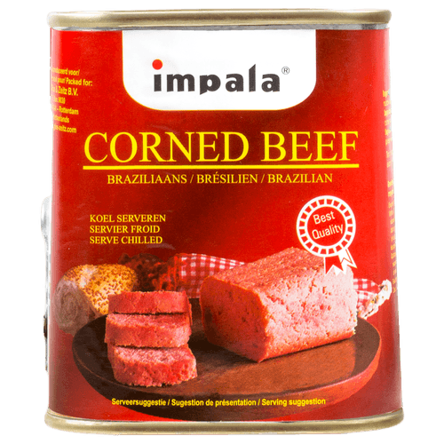 Foto van Impala Corned beef op witte achtergrond