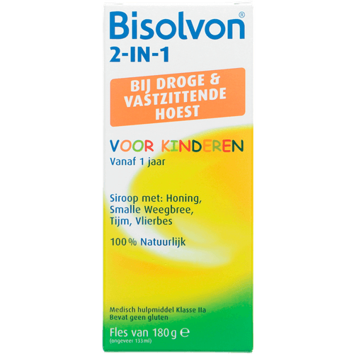 Foto van Bisolvon Hoestdruppels 2 in 1 kinderen op witte achtergrond