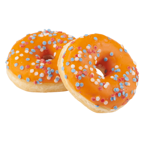 Foto van Oranje donut op witte achtergrond