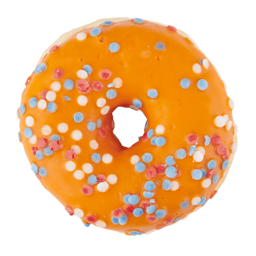 Foto van Oranje donut op witte achtergrond