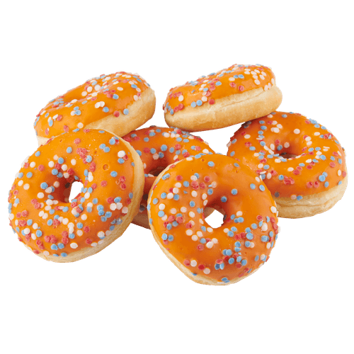 Foto van Oranje donut op witte achtergrond