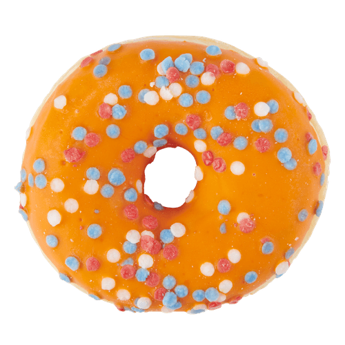 Foto van Oranje donut op witte achtergrond