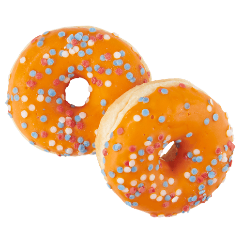 Foto van Oranje donut op witte achtergrond