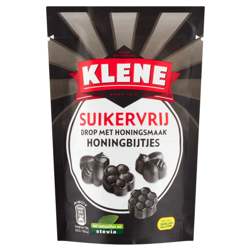 Foto van Klene Honingbijtjes Suikervrije Drop Zoet Zak op witte achtergrond