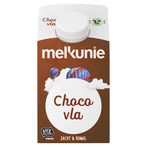 Foto van Melkunie Chocoladevla op witte achtergrond