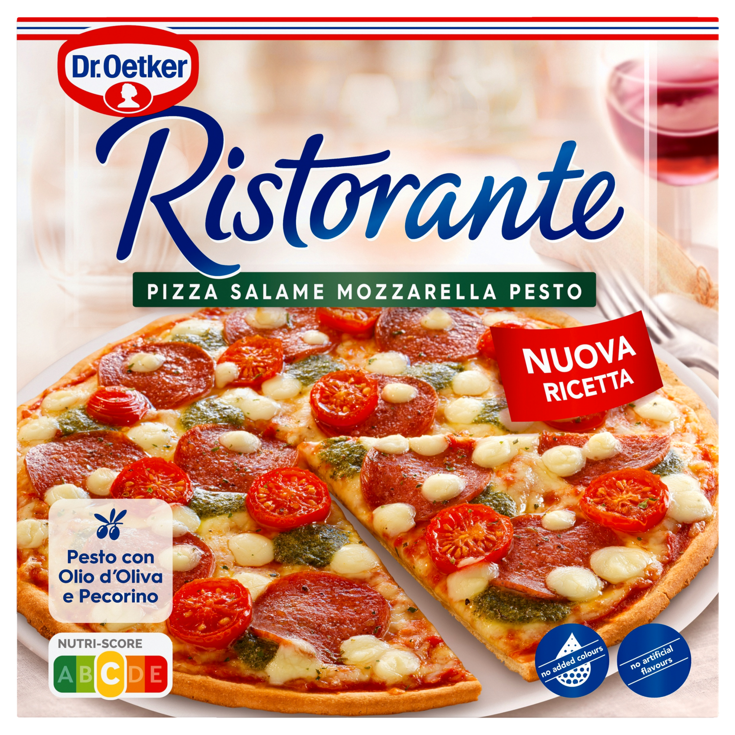 Dr. Oetker Ristorante pizza salame mozzarella pesto