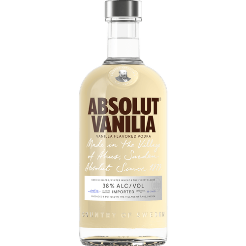 Foto van Absolut Vodka vanille op witte achtergrond