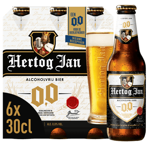 Foto van Hertog Jan Pilsener alcoholvrij op witte achtergrond