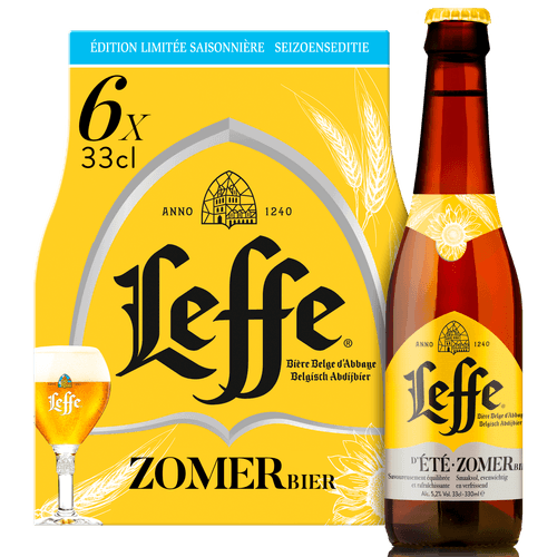 Foto van Leffe Zomerbier op witte achtergrond