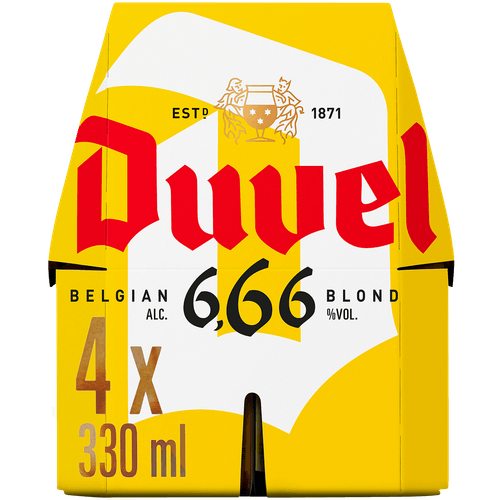 Foto van Duvel Blond 666 op witte achtergrond