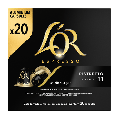 Foto van L'Or Espresso Ristretto Koffiecups voordeelpak op witte achtergrond