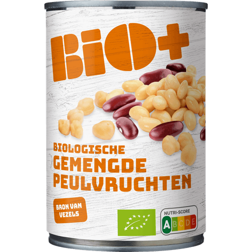 Foto van Bio+ Gemengde bonen op witte achtergrond