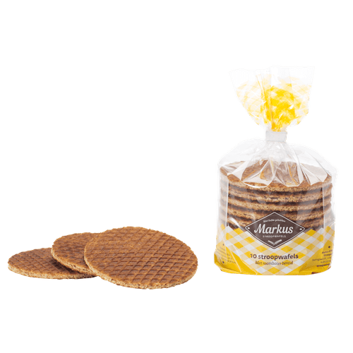 Foto van Stroopwafels 10st. op witte achtergrond