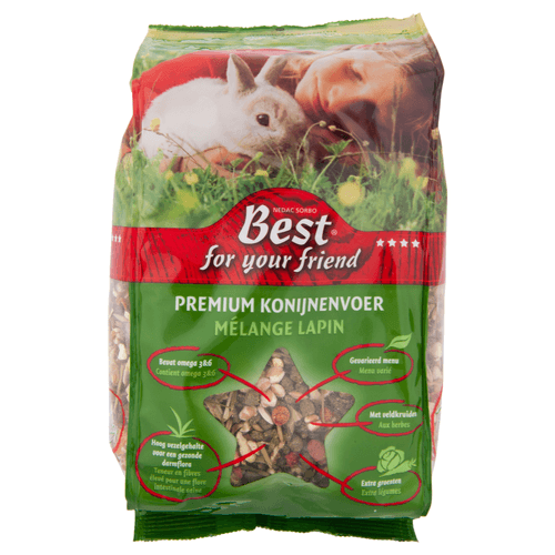 Foto van Best For Your Friend Konijnenvoer premium op witte achtergrond