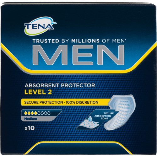 Foto van Tena Men absorbent protector level 2 medium 10 st. op witte achtergrond