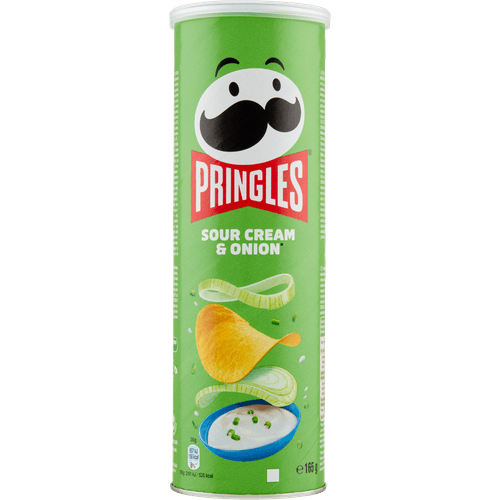 Foto van Pringles Sour cream & onion op witte achtergrond