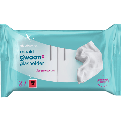 Foto van G'woon Glasdoekjes op witte achtergrond