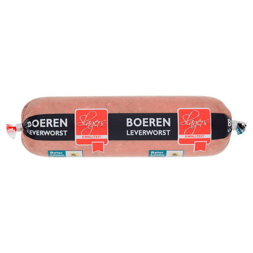 Foto van Slagerskwaliteit Boerenleverworst op witte achtergrond