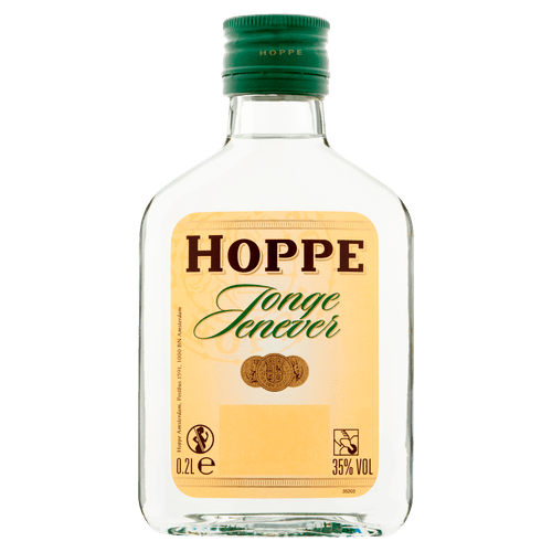 Foto van Hoppe Jonge jenever op witte achtergrond
