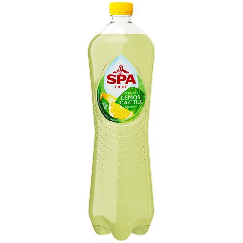 Foto van Spa Fruit sparkling lemon cactus op witte achtergrond