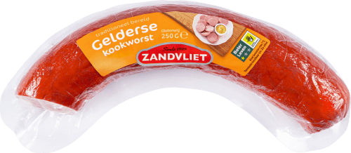 Foto van Zandvliet Gelderse kookworst op witte achtergrond