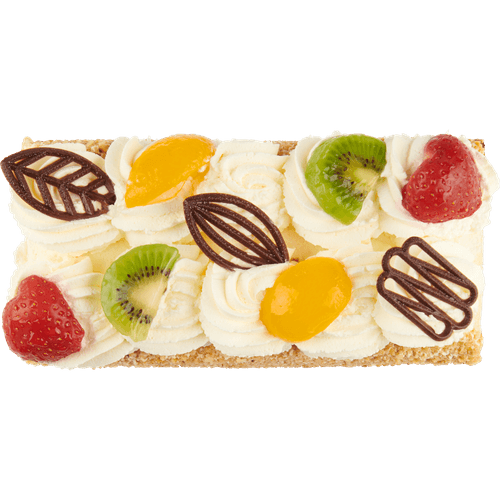 Foto van Slagroomschnitt op witte achtergrond