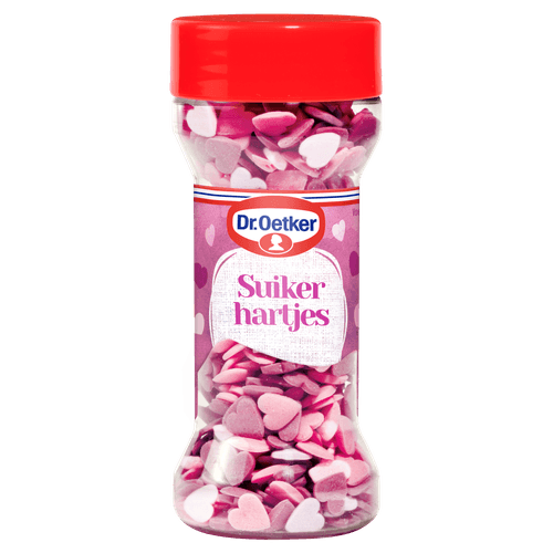 Foto van Dr. Oetker Suikerhartjes bakdecoratie op witte achtergrond
