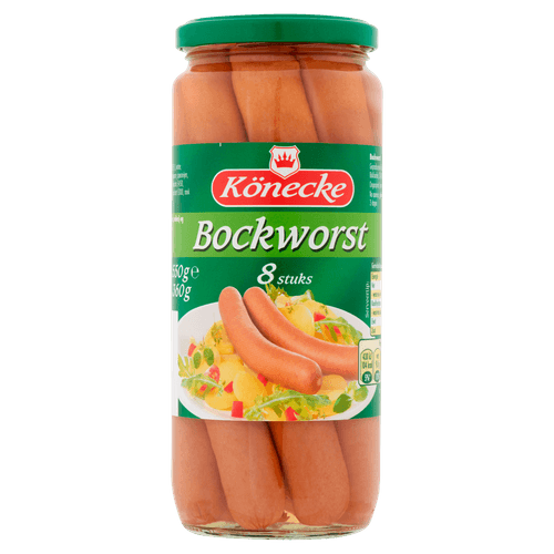 Foto van Konecke Bockworst op witte achtergrond