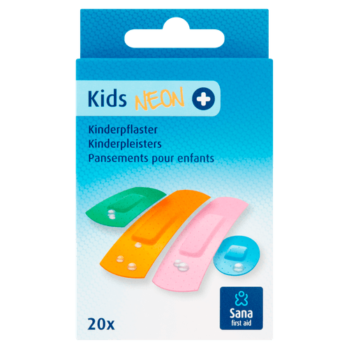 Foto van Sana First Aid Pleisters junior, 20 stuks op witte achtergrond