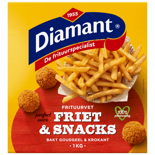 Foto van Diamant Frituurvet original solid op witte achtergrond