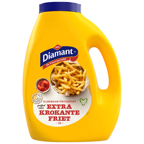 Foto van Diamant Frituurvet vloeibaar extra krokant op witte achtergrond