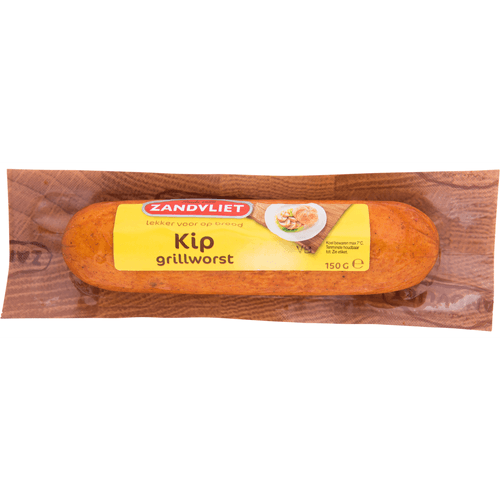 Foto van Zandvliet Kipgrillworst op witte achtergrond
