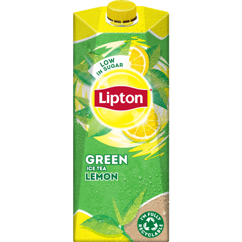 Foto van Lipton Ice tea green lemon op witte achtergrond