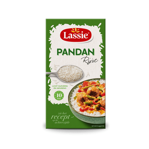 Foto van Lassie Pandanrijst op witte achtergrond